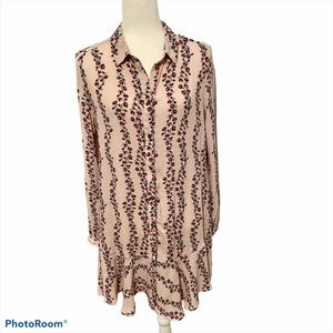 Free People Casual Floral Button Down Shift Dress